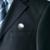 2015年3月定制　中經(jīng)萬達純銀徽章定做、千足銀徽章制作