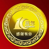 2015年6月定作　匯峰公司三年五年十年金質(zhì)服務獎金質(zhì)紀念章定作