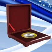 2015年12月定做　廣州軒怡公司年會純金包純銀紀念幣定做