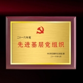 2016年6月制作　中共安康市漢濱區(qū)委組織部先進(jìn)基層黨組織獎牌