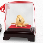 純金壽桃定制黃金壽桃，絨沙金壽桃，千足鑄金壽桃