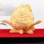 純金壽桃定制黃金壽桃，絨沙金壽桃，千足鑄金壽桃