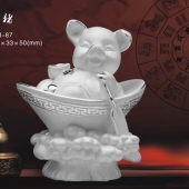 純銀生肖豬擺件、設(shè)計定做純銀工藝品擺件、純銀禮品定制