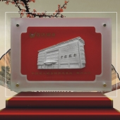 高樓大廈地標(biāo)建筑寫字樓酒店模型純銀擺件屏風(fēng)